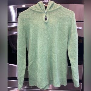 Johnstons Women’s Green Apple Cashmere Hoodie - Made in Scotland
